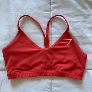 Gymshark v neck training sports bra, Medium, Red